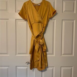 Gold Wrap Dress